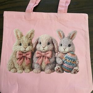 Charming Pink Bunny Tote Bag